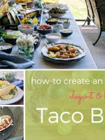 A healthy taco bar is an easy recipe for a weekend party. Use fresh ingredients & simple touches to turn a rustic taco bar into an elegant lunch buffet.