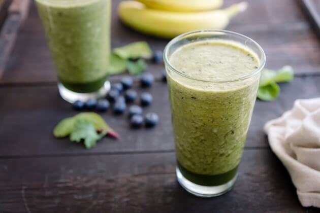 Don't say you should eat more vegetables - do it! This easy blueberry-banana green smoothie transforms leafy greens into a refreshing blended juice.